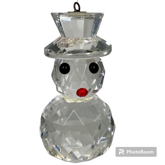 Timeless Treasures Snowman Figurine Cut Crystal Ornament Christmas Holiday Decor - Picture 1 of 11